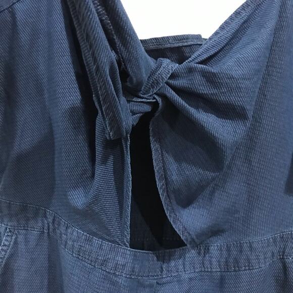 ASOS Denim Off Shoulder Tie Front Romper - Picture 8 of 14